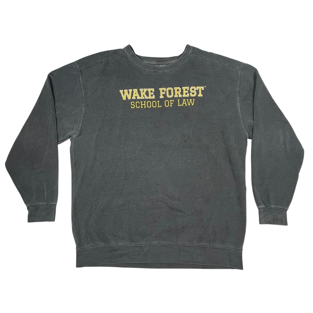 Comfort Colors Wake Forest Law Sweatshirt Mens XL Gray Garment Dyed Collegiate - Picture 3 of 9